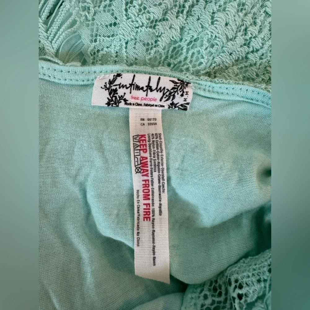 Intimates Free People Mint Lace Backless Dress 👗 - Picture 3 of 11